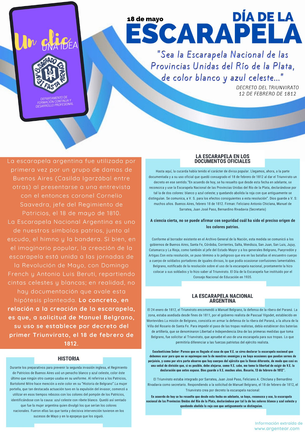 18 de mayo. Día de la Escarapela – INSTITUTO DE EDUCACIÓN SUPERIOR Nº 8  SAGRADO CORAZÓN FASTA
